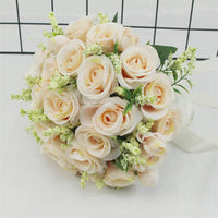 Bouquet de mariée fleurs artificielles roses satin — vue 4