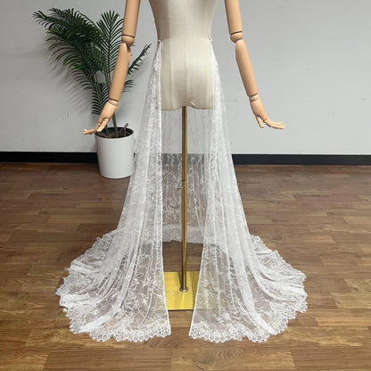Traîne Amovible Mariée Dentelle Florale