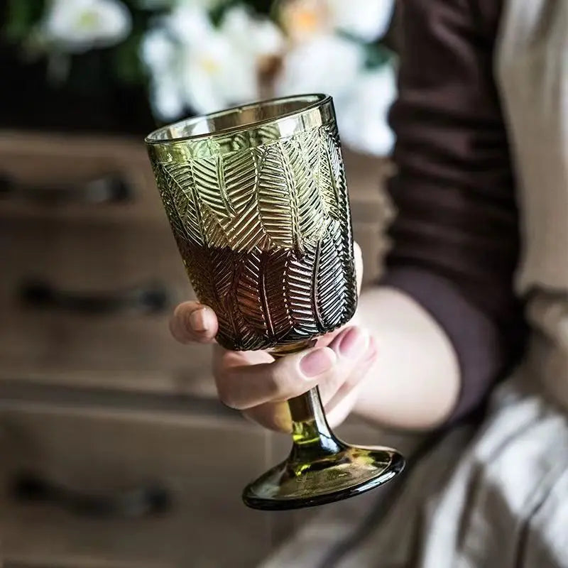 Verre à Vin Mariage Vintage Vert — vue 3