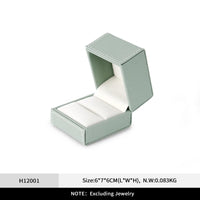 Écrin bague simili cuir vert sauge — vue 10