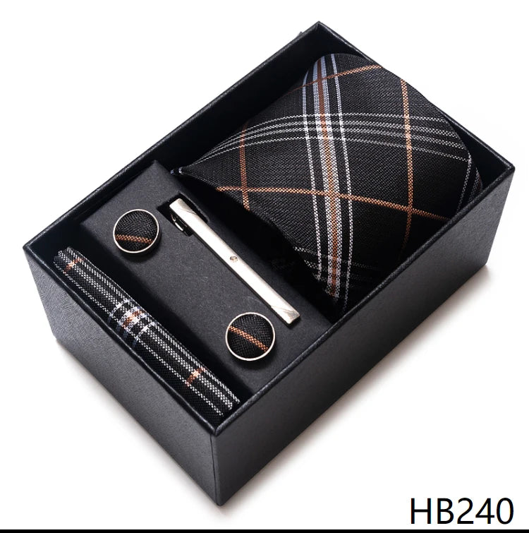 Coffret Cravate Mariage Homme Pochette et Boutons de Manchette