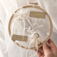 Coussin alliance rond dentelle et tulle