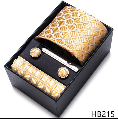 Coffret Cravate Mariage Homme Pochette et Boutons de Manchette