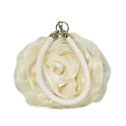 Sac pochette mariée fleur de rose