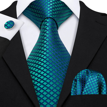 Cravate Mariage Homme Verte Pochette Boutons de Manchette