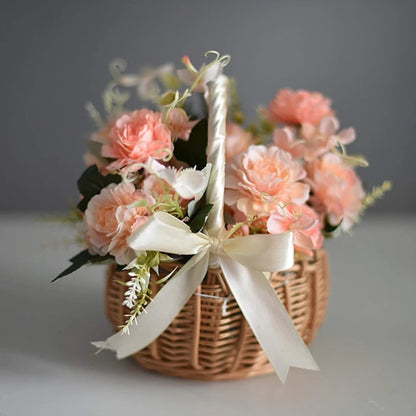 Panier fille d'honneur en osier ruban satin