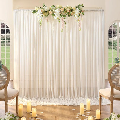 Voilage arche mariage mousseline passe-tringle