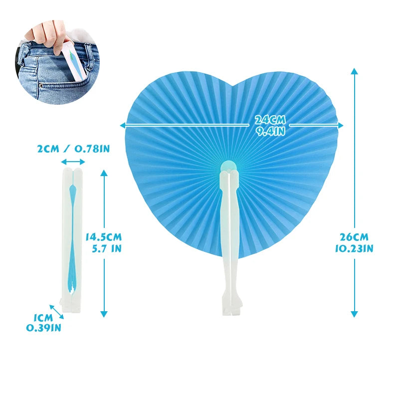 Éventail mariage cœur pliable coloré — vue 11