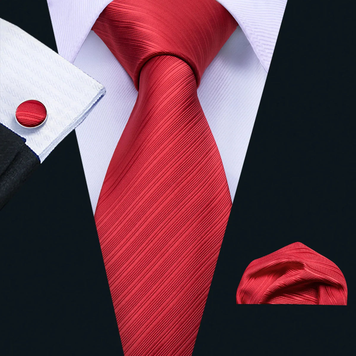 Cravate Mariage Homme Pochette et Manchettes — vue 24