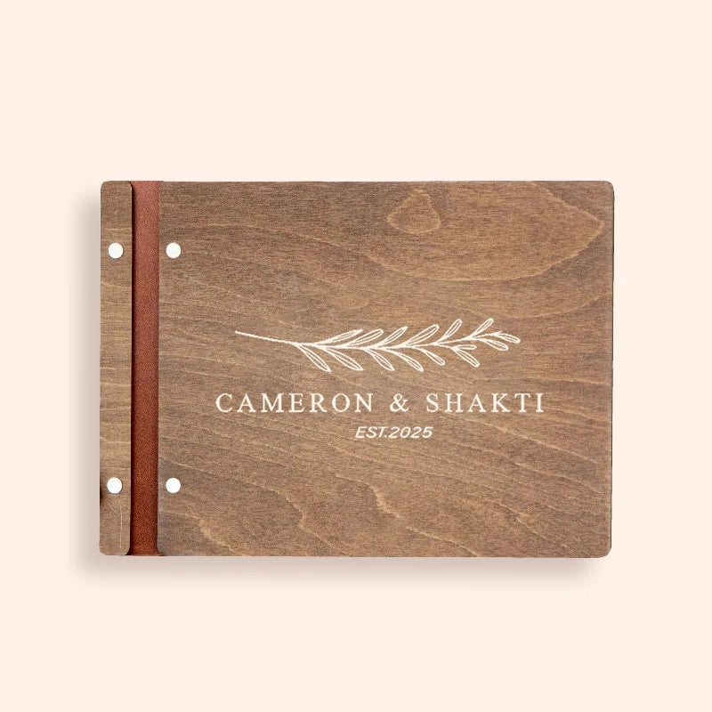 Livre d'or mariage bois personnalisé A4 ou A5