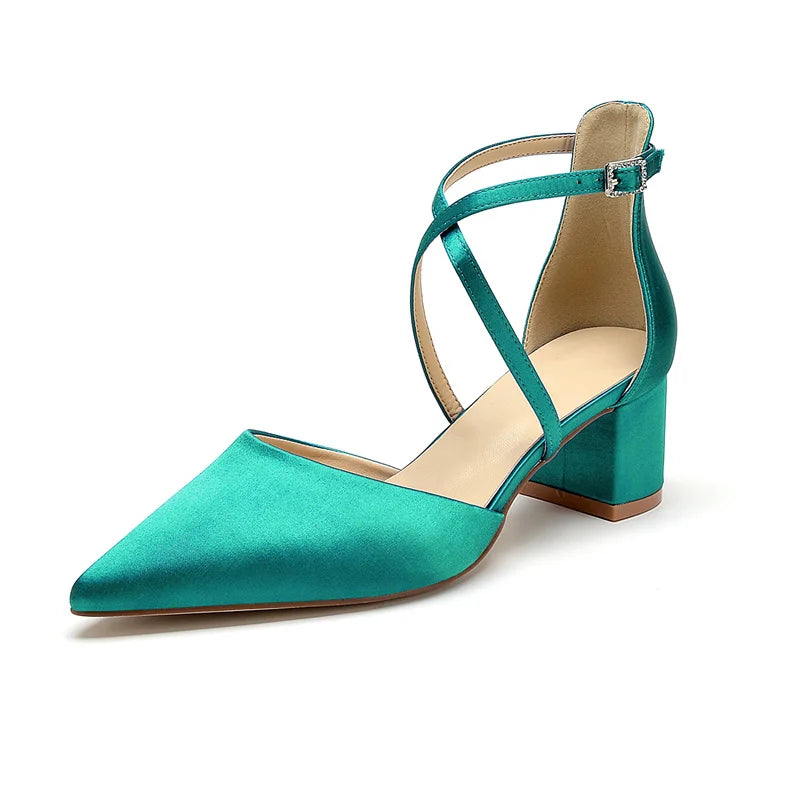 Escarpins Mariée Satin Talon Carré