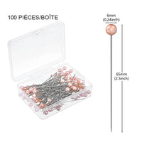 Épingles à bouquet de mariée perlées — Perle Rose Poudré 6 mm