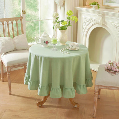 Nappe Ronde Coton Volants Mariage