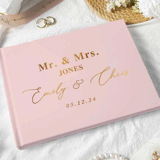 Livre d'Or Mariage Personnalisé Doré
