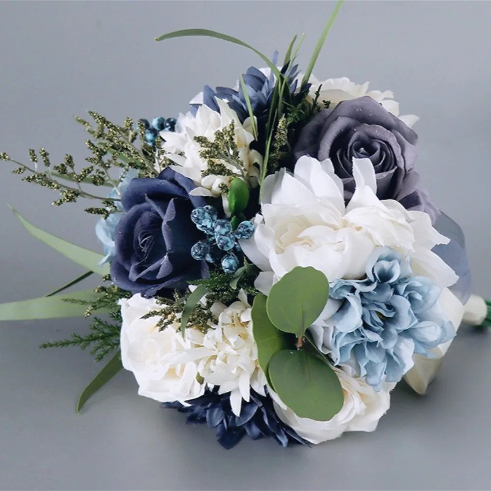 Bouquet de Mariée Artificiel Bleu