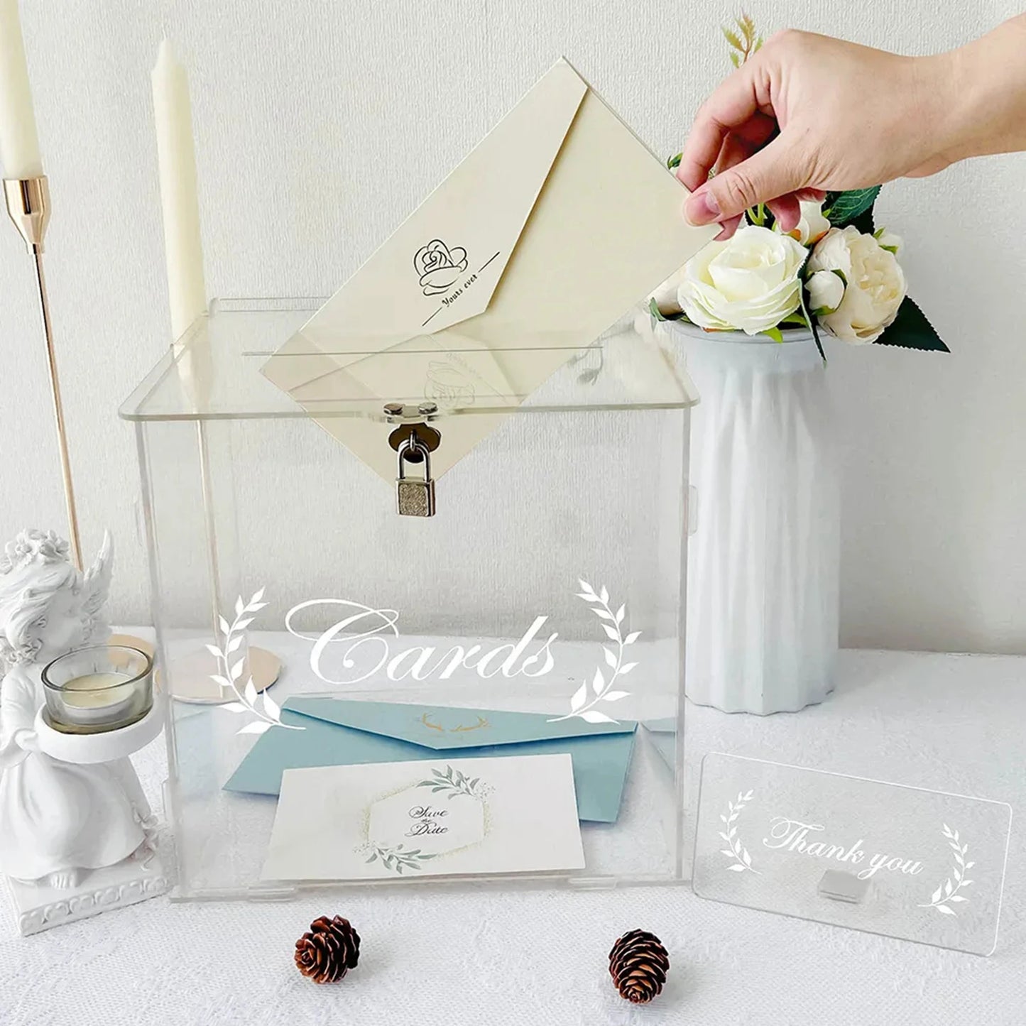 Urne Mariage Boîte à Enveloppes Acrylique