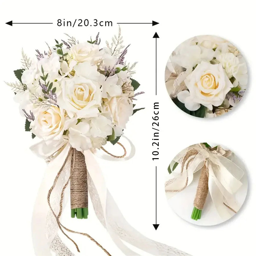 Bouquet de mariée champêtre ivoire — vue 2