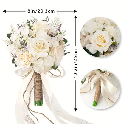 Bouquet de mariée champêtre ivoire — vue 2