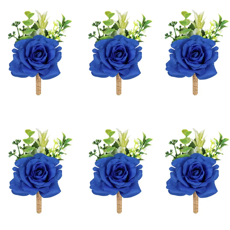 Boutonnières de mariage bleu et blanc — vue 12