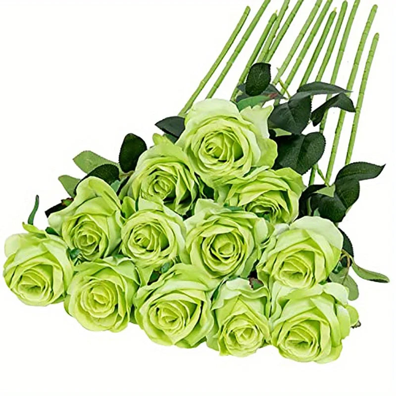 Fleurs artificielles mariage roses 12 tiges