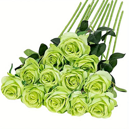 Fleurs artificielles mariage roses 12 tiges