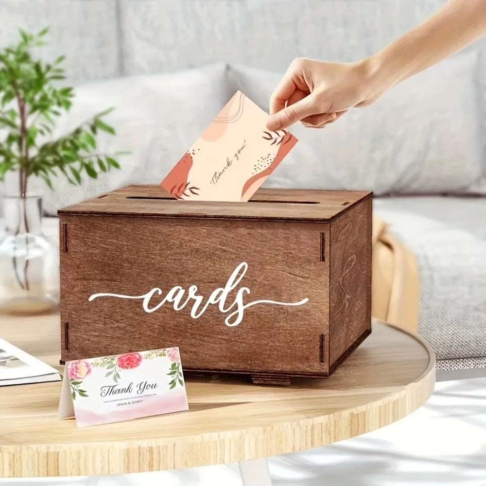 Urne Mariage Bois avec Fente à Cartes