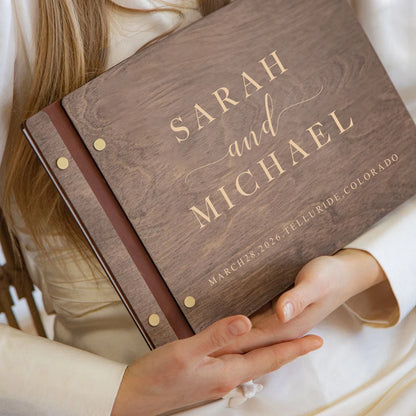 Livre d'or mariage bois personnalisé A4 ou A5 — vue 4