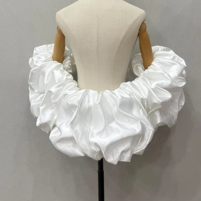 Étole Mariée Boléro Satin à Volants
