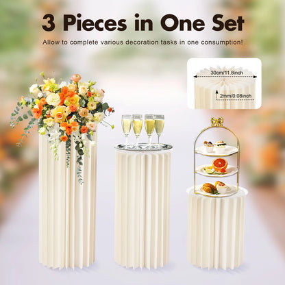 Lot 3 Colonnes Centre de Table Mariage Pliables
