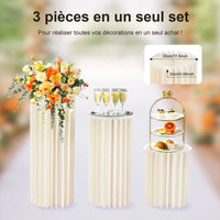 Lot 3 Colonnes Centre de Table Mariage Pliables