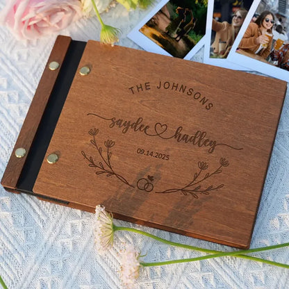 Livre d'Or Mariage Bois Personnalisé Gravé — vue 3