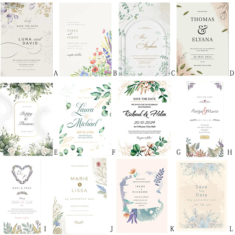 Faire-part Mariage Personnalisé Floral Bohème
