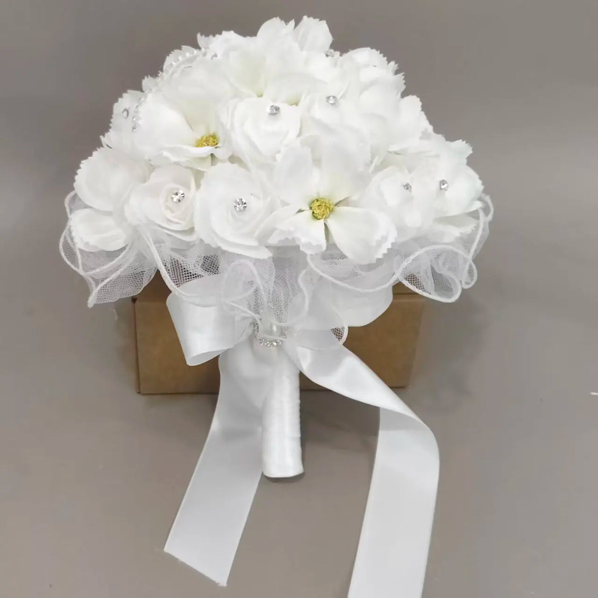 Bouquet de mariée roses et strass — vue 7