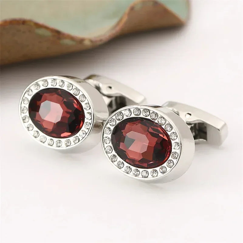 Boutons de manchette mariage ronds colorés — vue 5