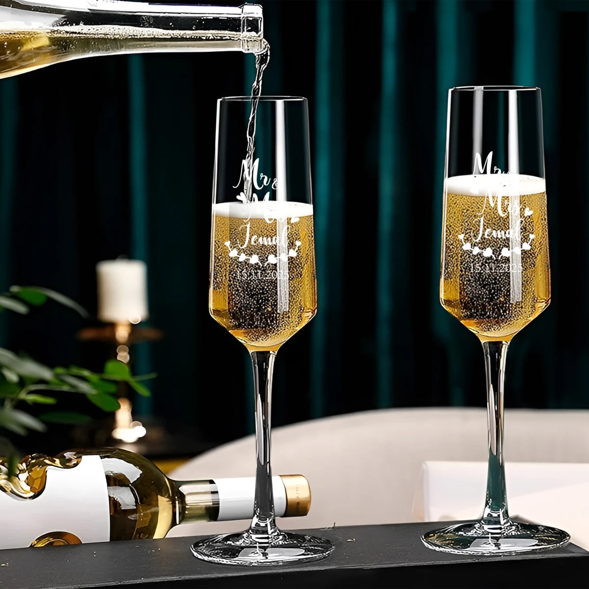 Flûte Champagne Mariage Gravée Personnalisée