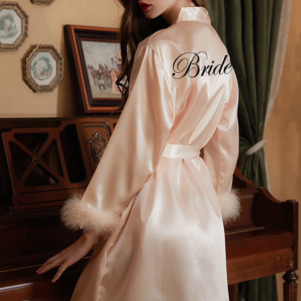 Peignoir Mariée Brodé à Plumes — vue 16