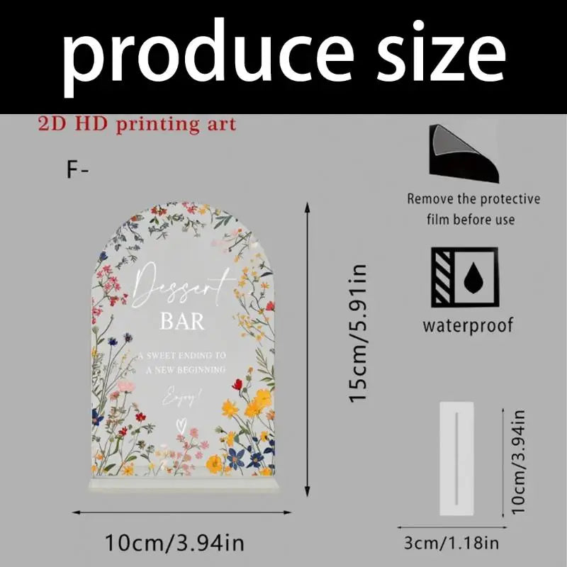 Panneau Dessert Mariage Acrylique Transparent