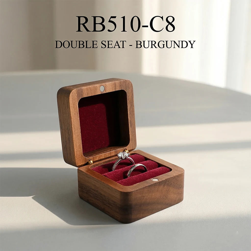 Boîte à Alliance Mariage en Bois Personnalisée