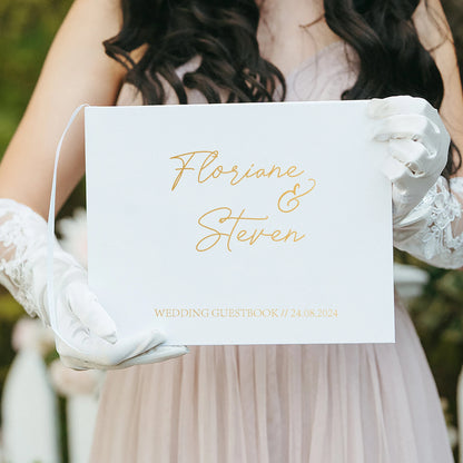Livre d'Or Mariage Personnalisé Couverture Blanche