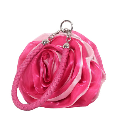 Sac pochette mariée fleur de rose