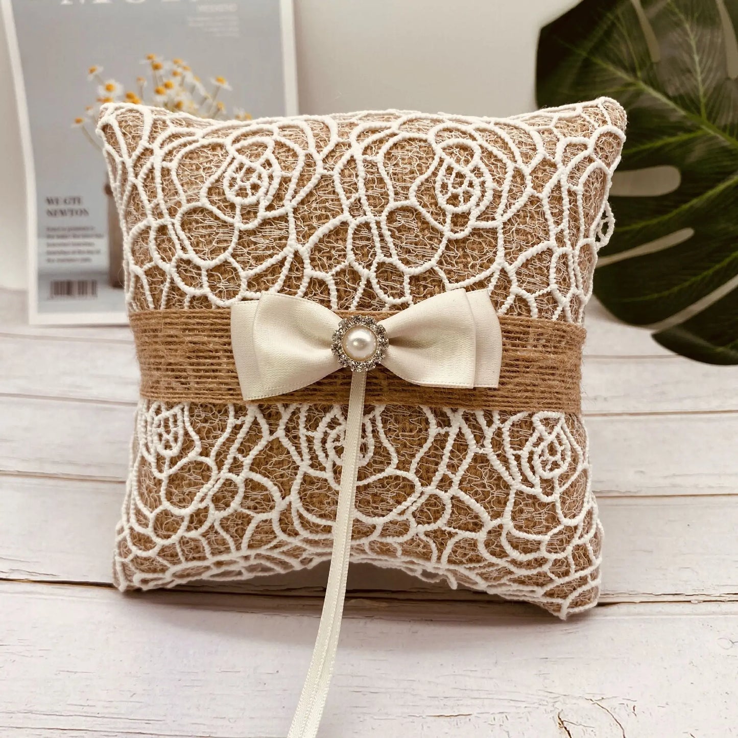 Coussin Alliance Jute Champêtre Vintage