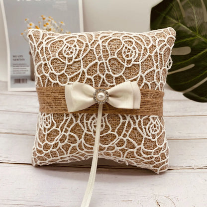 Coussin Alliance Jute Champêtre Vintage