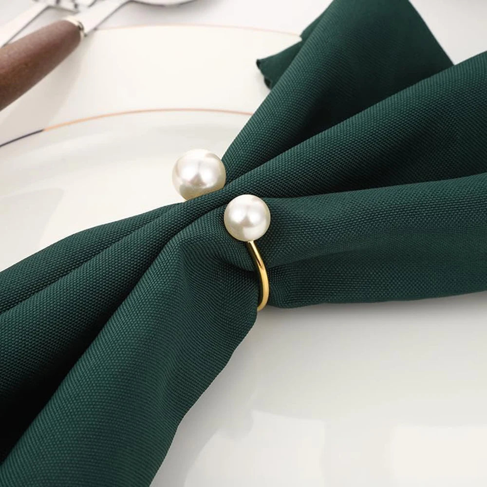 Rond de serviette mariage perle lot de 6
