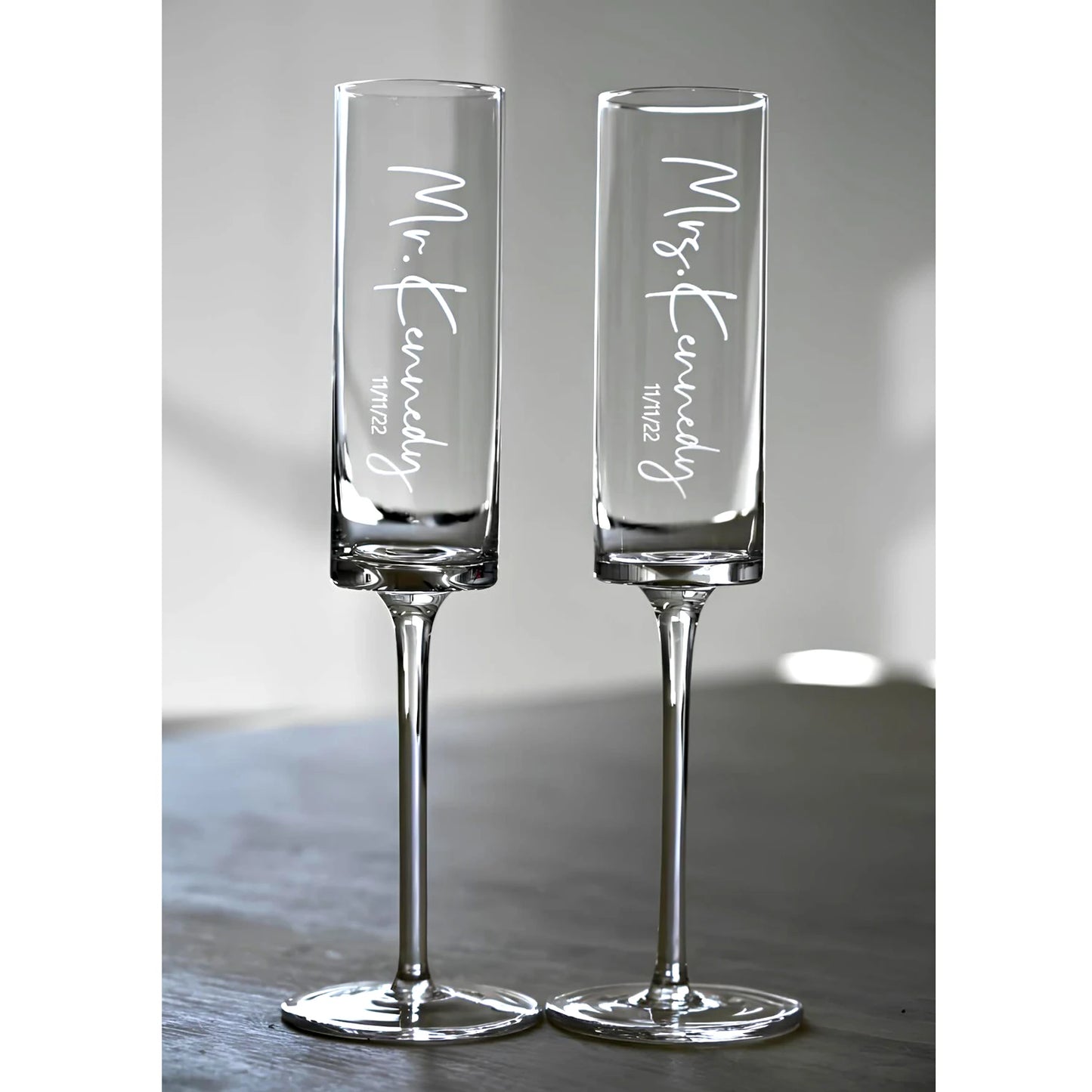 Flûte à Champagne Personnalisée Gravée Prénoms et Date
