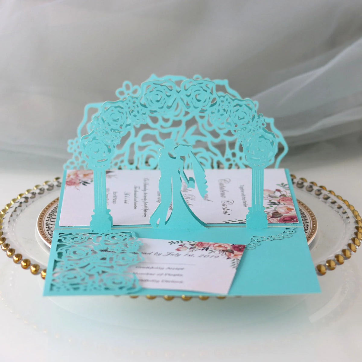 Faire-Part Mariage 3D Arche de Roses — vue 5