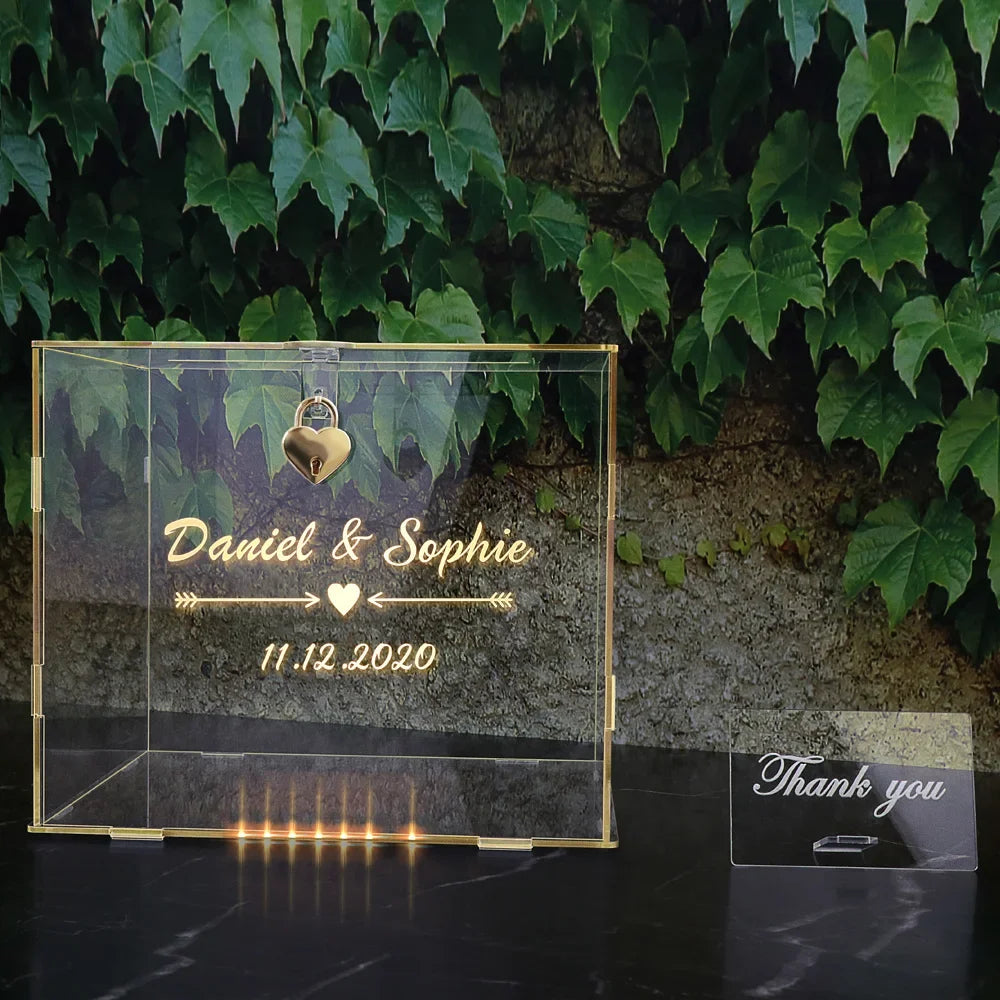 Urne Mariage Acrylique Transparente Personnalisée
