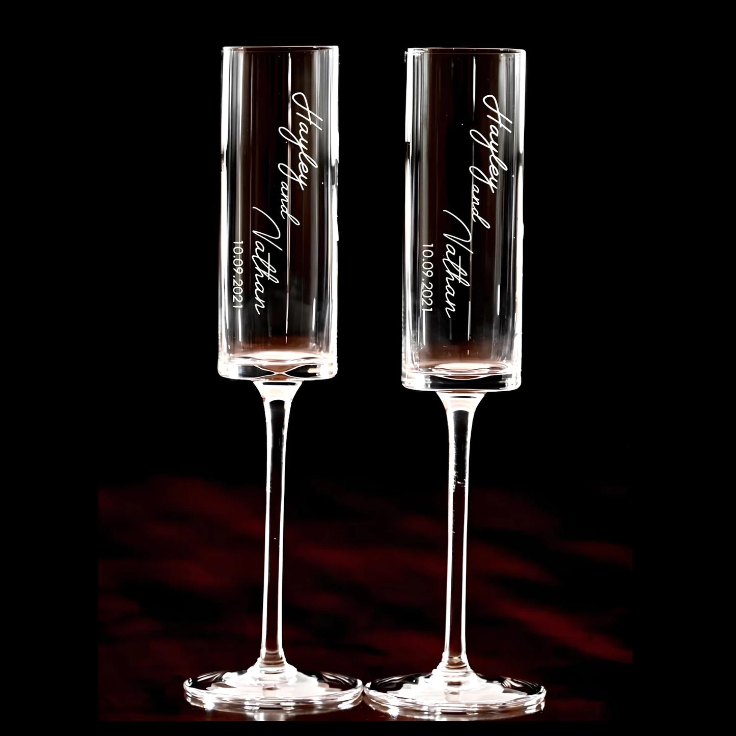 Flûte à Champagne Personnalisée Gravée Prénoms et Date