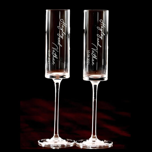 Flûte à Champagne Personnalisée Gravée Prénoms et Date