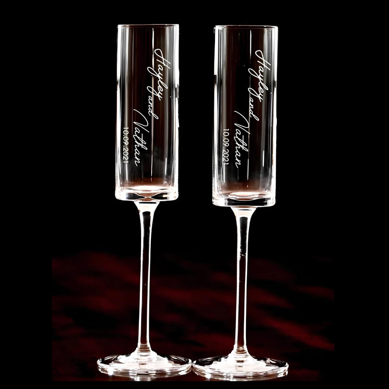 Flûte à Champagne Personnalisée Gravée Prénoms et Date