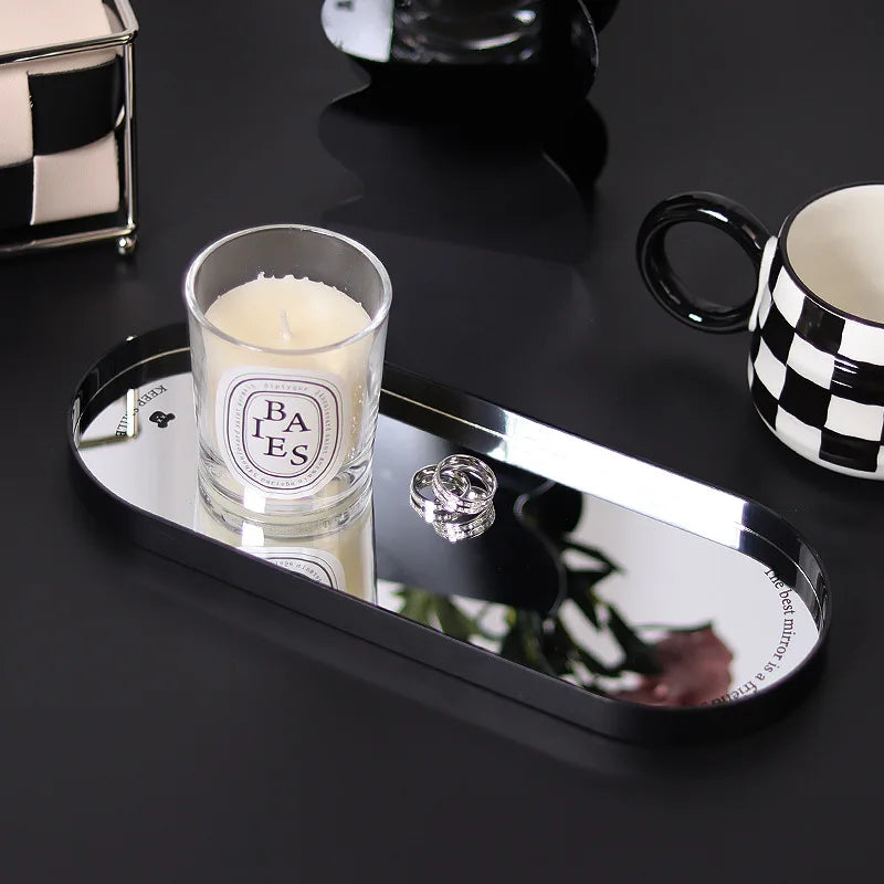 Plateau Miroir Ovale Décoration Mariage